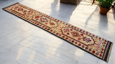 Alfombra para corredor EXTRA LARGA hecha a mano alfombra para corredor decoración de pasillo alfombra Oushak 3x15 pies Foto 1 de 4