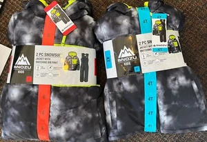 Snozu Boys Black & Green Snow Coat & Black Ski Bibs Snowsuit Set 4T & 6 NWT - Picture 1 of 4