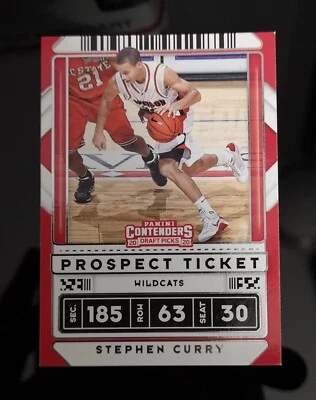 2020 Panini Contenders Draft Picks #1 Stephen Curry 💥 Game Ticket Red Mint MVP - Image 1 of 2