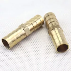 2Pcs NEW Brass Hose Barb Mender Union Brass Fitting Gas Fuel Water Air 1/2" 12mm - Picture 1 of 5