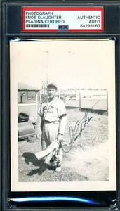 Enos Slaughter PSA DNA Coa Signed 1950`s Original Cardinals Photo Autograph - Picture 1 of 1