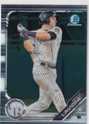 2019 BOWMAN CHROME RC GRANT LAVIGNE COLORADO ROCKIES ROOKIE PROSPECTS S4986 - Image 1 of 2