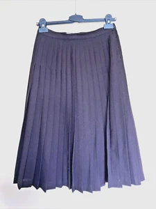 Vintage Jaeger Wool Blend Skirt Size 10. Dark Brown. Pleated Lined. Fitted Waist - Picture 1 of 6