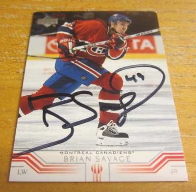 Brian Savage Autographed Signed 2001-02 Upper Deck #94 Card Montreal Canadiens - Image 1 of 3