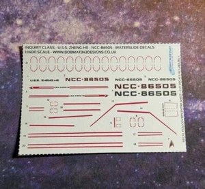 STAR TREK - PICARD INQUIRY CLASS USS ZHENG-HE - 1:1400 SCALE CUSTOM DECAL SETS - Foto 1 di 3