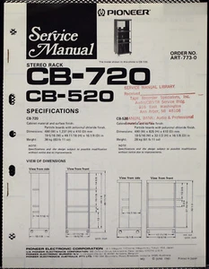 Manual de servicio de rack estéreo Pioneer CB-720 / CB-520 - original fabricante de equipos originales - Imagen 1 de 1