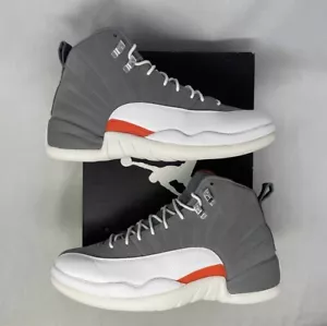 Air Jordan 12 Retro Cool Grey 2012 130690 012 Cl Grey/Wht/Team Orange Size 10.5 - Picture 1 of 5