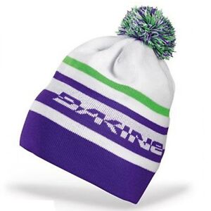 Dakine SLASH Womens Pom Beanie Purple/Green Stripe NEW