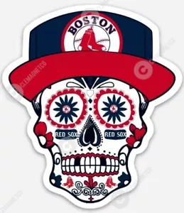 Sugar Skull Boston Redsox STICKER - MLB Massachusetts Bosox decal - Picture 1 of 1