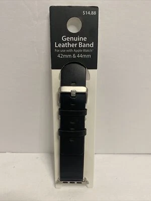 Correa de cuero negro genuino para Apple Watch - 42 mm/44 mm Foto 1 de 2