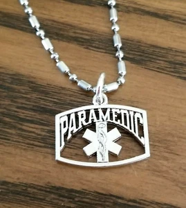 PARAMEDIC Necklace Paramedic Pendant Ball Chain EMT EMS Men's Necklace Unisex - Imagen 1 de 6