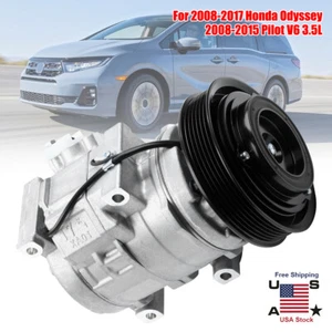 A/C AC Compressor w/ Clutch for Honda Odyssey 2008-2017 Ridgeline 2007-2014 - Picture 1 of 12