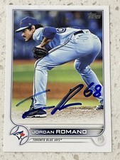 JORDAN ROMANO BLUE JAYS AUTOGRAPHED SIGNED 2022 TOPPS # 391 BASEBALL CARD!!!!!