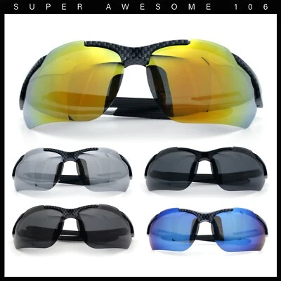 Polarized Xloop Mens Wrap Around Sport Rimless Oval Plastic Sunglasses - Image 1 of 2