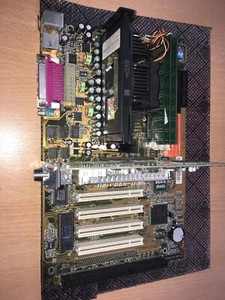 Pack ABIT BE6-II Intel-500MHZ RAM-192MB ATI Rage 128 Pro - 32MB - Vintage - Photo 1/13