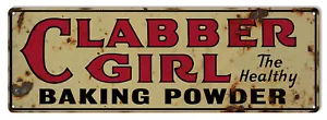 CLABBER GIRL THE HEALTHY BAKING POWDER 18" HEAVY DUTY USA MADE METAL ADV SIGN - Picture 1 of 1