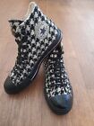 Converse All Star High Tops Trainers Black White Houndstooth Size 7