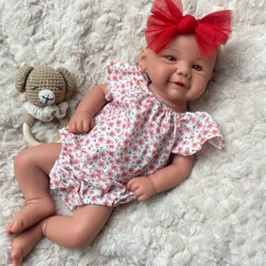 17" Full Silicone Reborn Baby Realisitc Soft Silicone Newborn Doll Birthday Gift - Picture 1 of 8