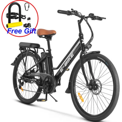 500W 26'' Electric Bicycle 7 Speed Fat Tire Snow Beach City E-bike Black 36V - Image 1 of 4