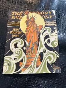 7 de julio de 1934 Saturday Night Post revista vintage LEYENDECKER -ESTATUA DE LA LIBERTAD - Imagen 1 de 1