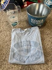 Kona Big Wave Beer & Ice Bucket With Beer Clear container With Medium Blue tee