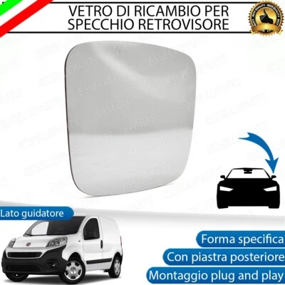 SPECCHIETTO FIAT FIORINO VETRO SPECCHIO RETROVISORE SINISTRO LATO GUIDA - Immagine 1 di 4