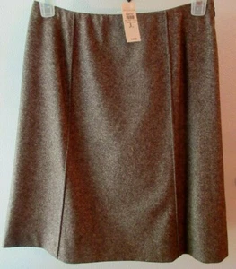 $109 Ann Taylor Skirt Tan Brown Size 8 Petite Wool, Lined, Side Zip, Knee Length - Picture 1 of 11