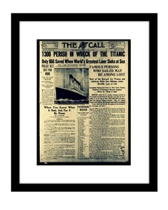 Die Titanic 8x10 Fotodruck 1912 Startseite Zeitung Schiff sinken - Bild 1 von 2