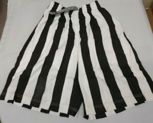 Vintage Vanderbilt Womens Black & White Stripe Walking Shorts Elastic Waistband 