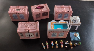 5pc Vintage 1999 Polly Pocket Deluxe Mansion Dream Builders Stack Houses + Dolls - Image 1 of 4