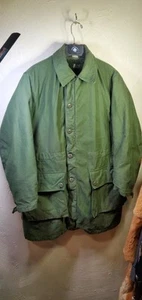 Vintage 60's C50 Army Coat Military Swedish Heavy Parka Green heavy Liner XL - Picture 1 of 23