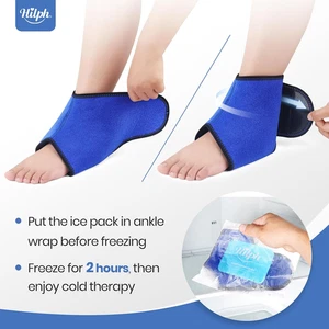 Hilph Ankle Ice Pack Wrap - Reusable Hot/Cold Gel for Injury Recovery - Picture 1 of 12