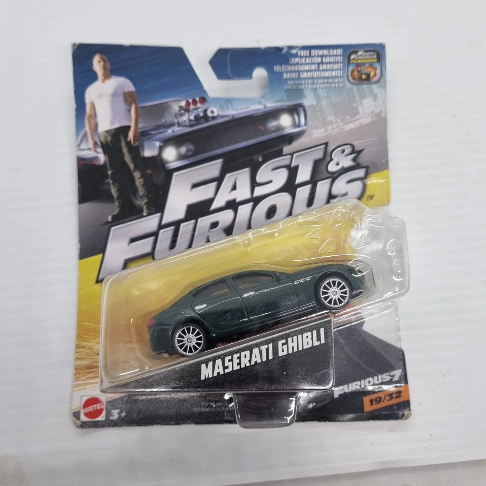 Mattel Fast & Furious Maserati Ghibli escala 1:55 diecast #19/32 Furious 7 FCF54 Foto 1 de 4