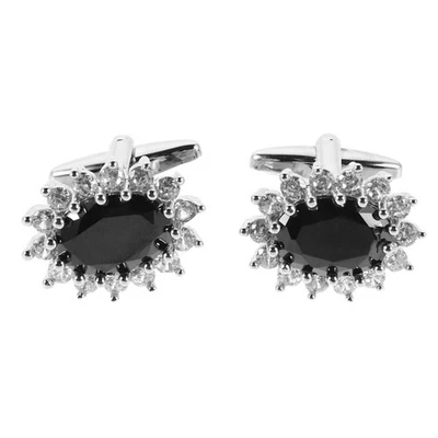  Gemelli di cristallo per uomo - Gemelli francesi per camicie Gemelli con strass - Immagine 1 di 4