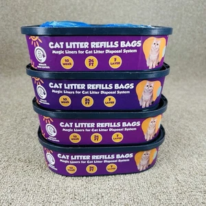 4 Pack Cat Litter Refill Bags Cartridges 10 Weeks 24 Feet 7 Layers - Picture 1 of 8