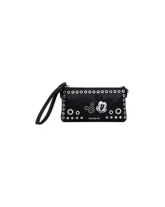 Desigual Mickey Mouse Studded Clutch Wallet Women Black - Picture 1 of 3