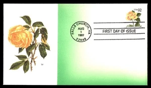 Mayfairstamps US FDC 1997 Virginia 32 cent yellow rose TF First Day Cover aau_57 - Picture 1 of 2