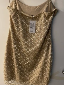 Stunning Ladies Gold Pebble Like Dazzling Dress, New With Tag - Picture 1 of 6
