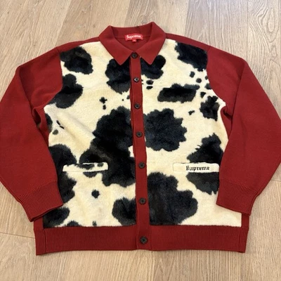 Authentic Supreme Cow Cardigan Red Medium - Image 1 of 4