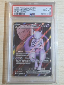 2025 Pokemon Rocket’s Mewtwo ex Ultra Rare #213 PSA 10 GEM MINT DRI EN - Picture 1 of 2