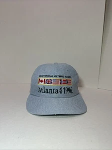 Vintage Atlanta 1996 Olympics Snapback Hat Cap Adjustable OSFM Denim Blue Cotton - Picture 1 of 9