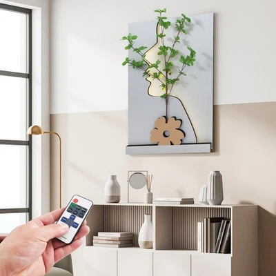 DC 5V 4A 20w Wall Art Painting Sandstone Decor Simulated Plant Wall-Mounted - Image 1 of 4