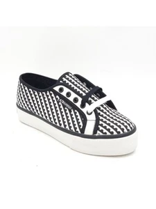SUPERGA Womens Black Mary Katrantzou Round Toe Platform Lace-Up Sneakers 6.5 M - Picture 1 of 11