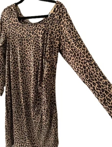 Isabel Ingred Maternity Dress Women’s Sz L Animal Print Long Sleeve NWT Target  - Picture 1 of 13