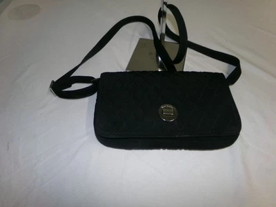 Vera Bradley Turn Lock Satchel Crossbody Quilted Black VGUC - Image 1 of 3