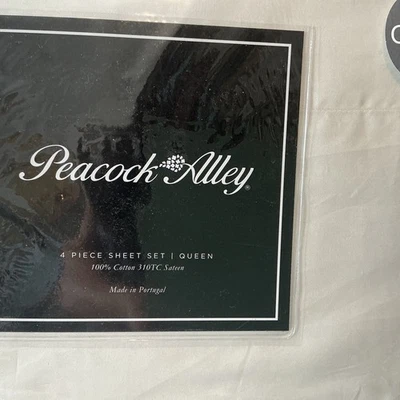 Peacock Alley 310TC 100% algodón satén, sábanas Queen, marfil - hecho en Portugal Foto 1 de 4