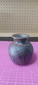 Bonnie Waletzko Signed Art Pottery Stoneware Vase Wheat Willow - Picture 1 of 7