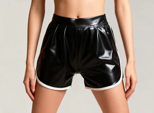 Pantalones Cortos de Látex Puro Goma Negro Pantalones Ropa Interior Deportiva 0.4mm S-XXL - Imagen 1 de 3