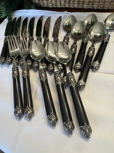 18 Stck. San Remo Schwarz Edelstahl Hampton Silberschmiede Besteck Messer Löffel Gabel - Bild 1 von 9