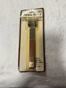 VINTAGE 1982 HOAN CHEESE SCOOP WOOD HANDLE STAINLESS STEEL SCOOP - Picture 1 of 7